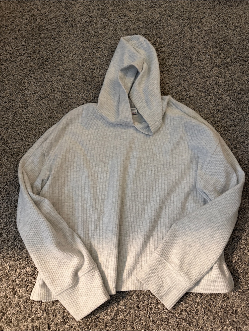 Old Navy Light Gray Ribbed Hoodie